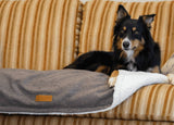 Ralph & Co The Lincoln Tweed & Faux Fur Reversible Dog Blanket - Brown Herringbone