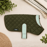 PupClub Couture Quilted Dog Coat - Khaki Tweed