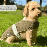 PupClub Couture Quilted Dog Coat - Khaki Tweed