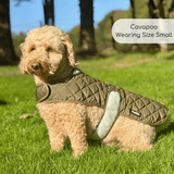 PupClub Couture Quilted Dog Coat - Khaki Tweed