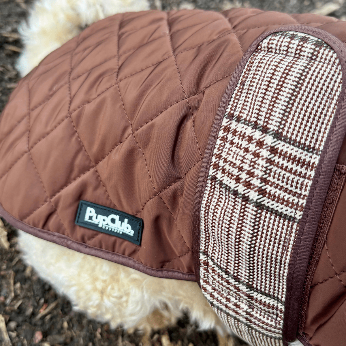PupClub Couture Quilted Dog Coat - Foxbury Plaid