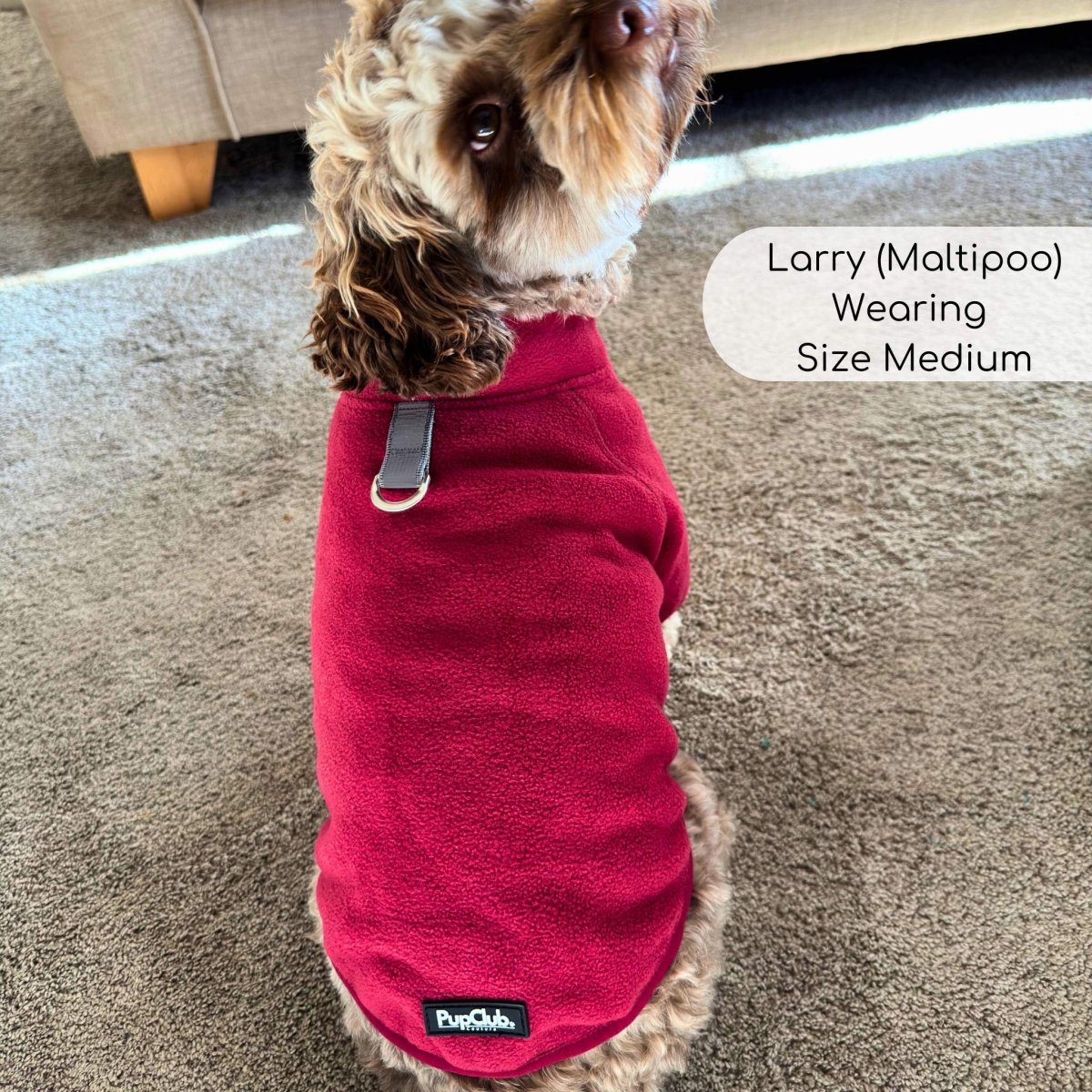 PupClub Couture Dog Fleece Coat - Berry Red