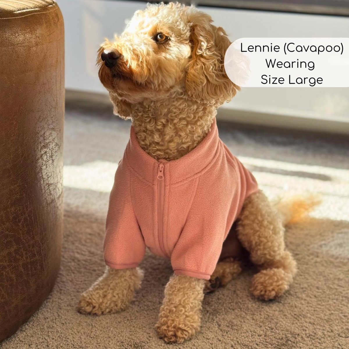PupClub Couture Dog Fleece Coat - Pale Pink