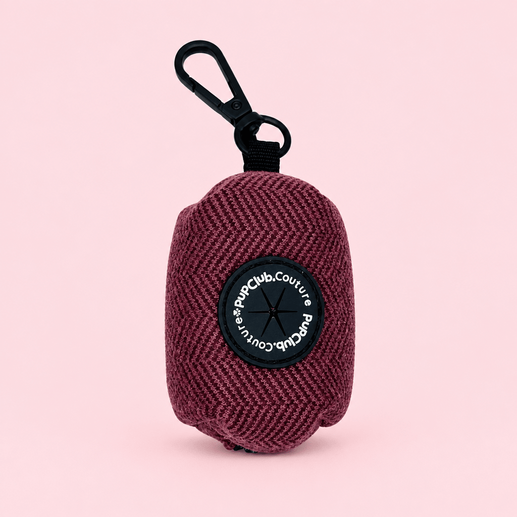 PupClub Couture Poo Bag Holder - Berry Tweed