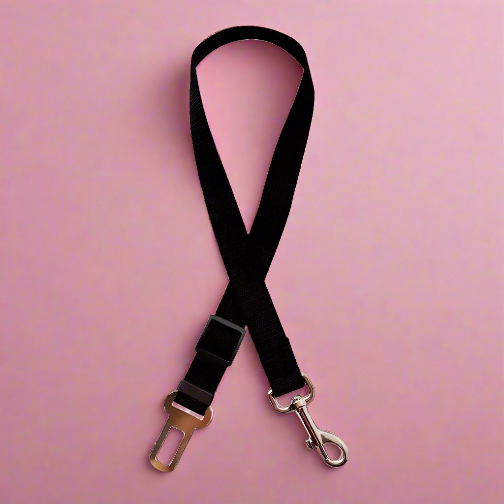 PupClub Couture Dog Seat Belt Restraint - Classic Black