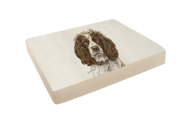Christine Varley Luxury Printed Dog Bed - Springer Spaniel  Barking Beds   