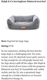 Ralph & Co The Balmoral Herringbone Bolster Dog Bed Grey