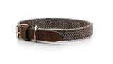 Ralph & Co The Lincoln Herringbone Tweed & Leather Dog Collar Brown