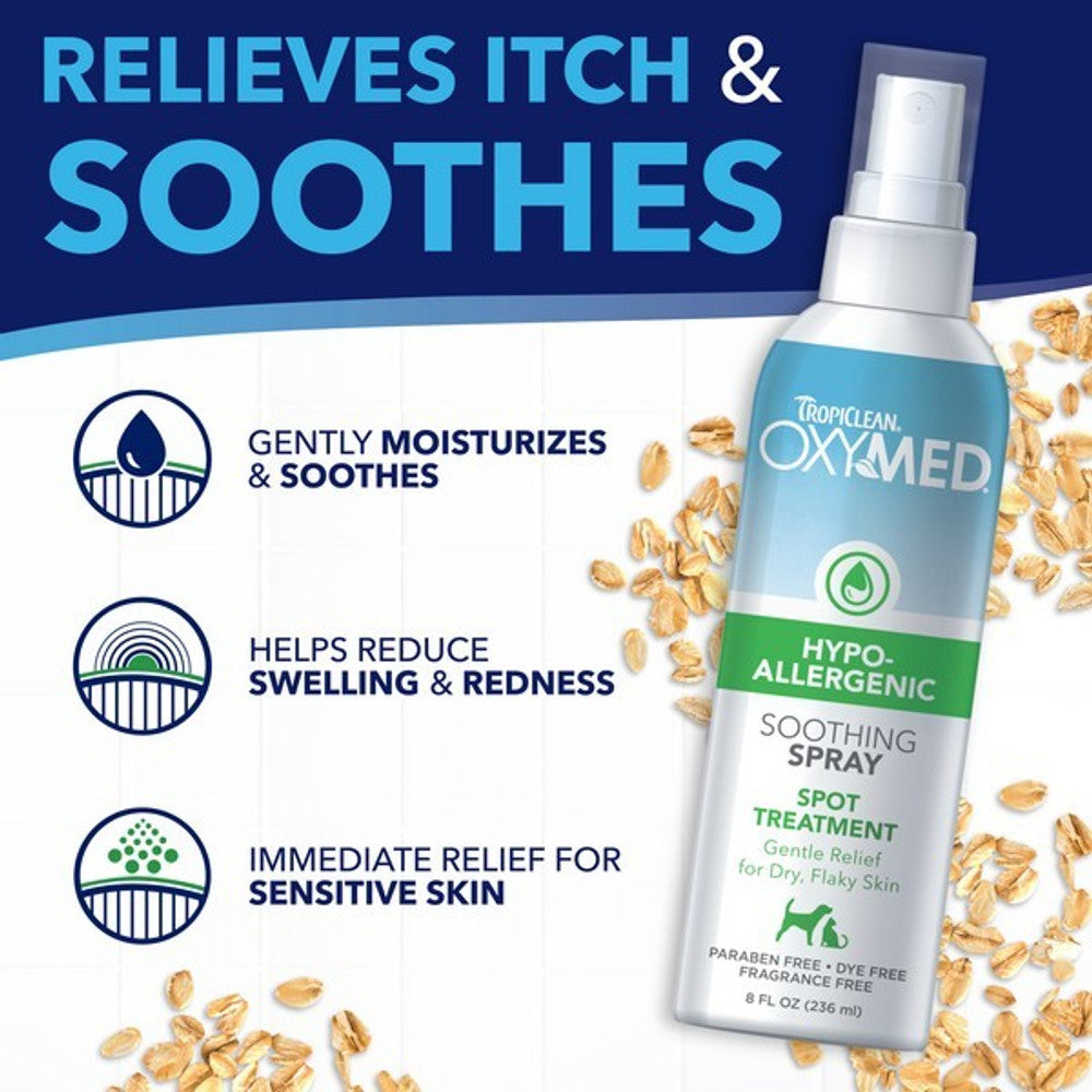 TropiClean OxyMed Medicated Anti Itch Spray for Pets 236ml Dog Supplies TropiClean