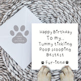 Paws Right There Tummy tickling, poop scooping bestie card