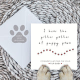 Paws Right There New Puppy Congratulations Card