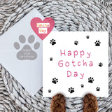 Paws Right There Happy gotcha day card in pink