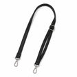 Black adjustable PVC leather shoulder strap with doubled return section