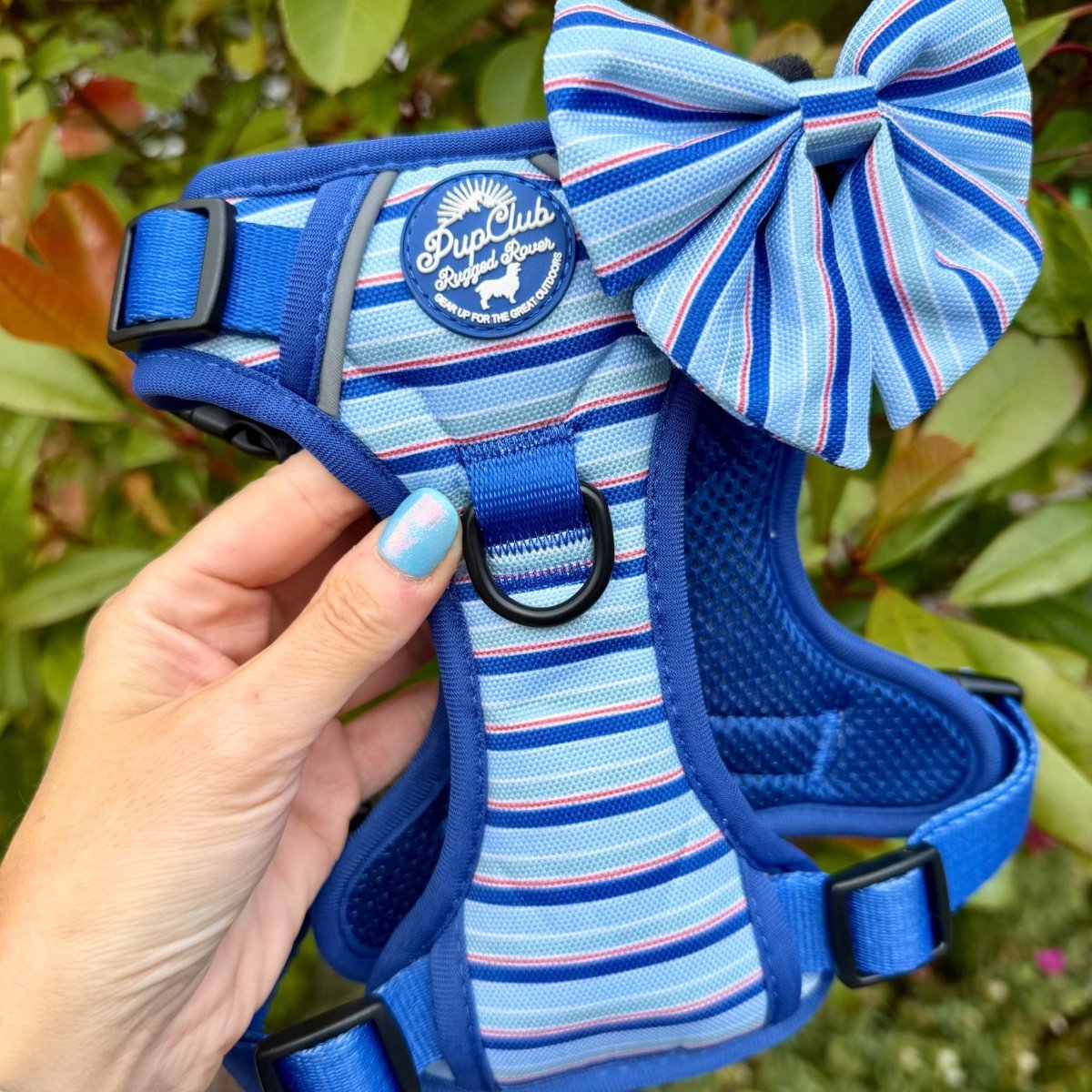 PupClub Couture Rugged Rover Dog Harness - Sea Breeze Stripes