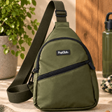PupClub Couture Dog Walking Sling Backpack - Khaki Green