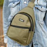 PupClub Couture Dog Walking Sling Backpack - Khaki Green