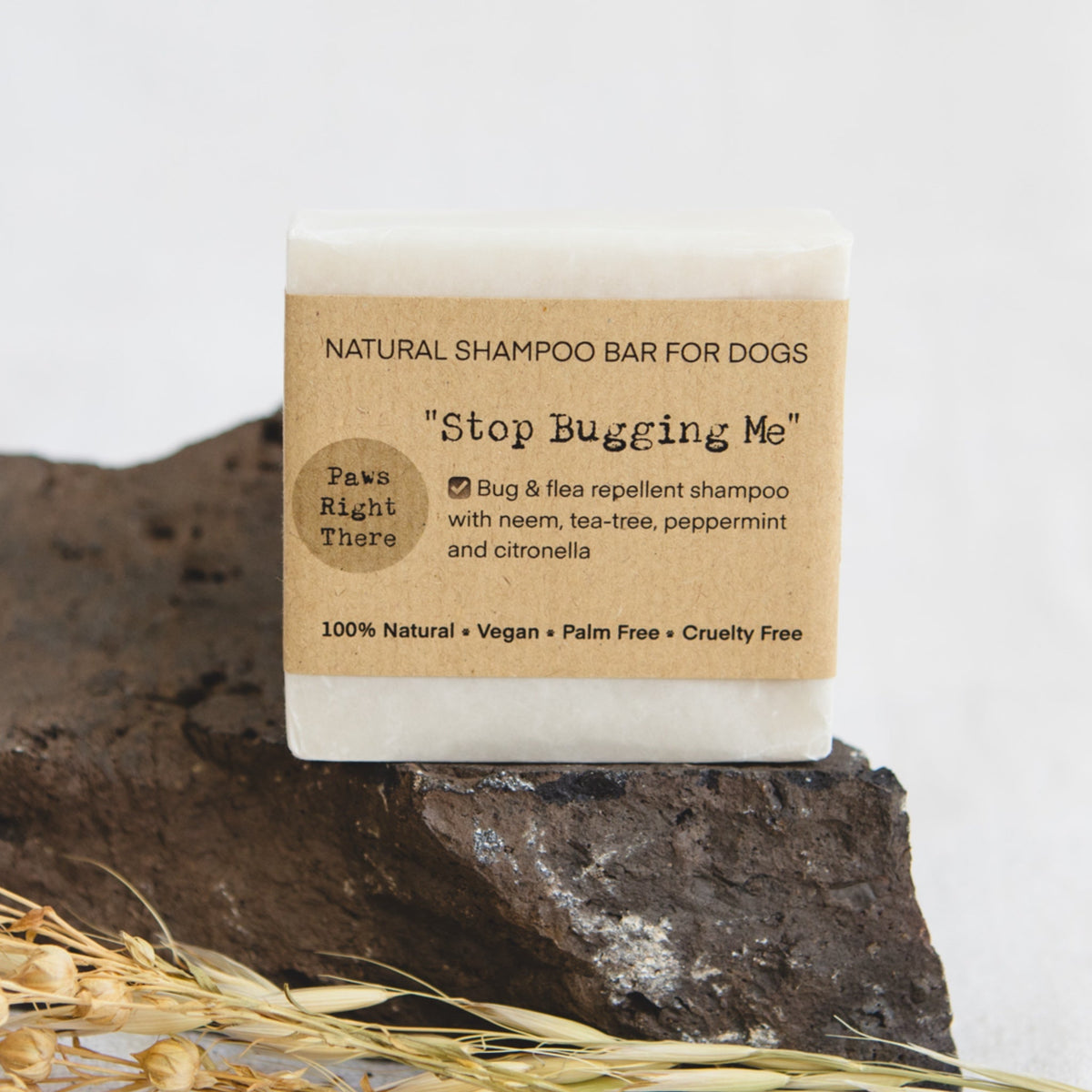 Paws Right There Stop Bugging Me Natural Dog Shampoo Bar with Neem & Citronella – 80g