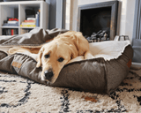 Ralph & Co The Lincoln Tweed Flat Pillow Dog Bed - Brown Herringbone