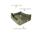 Ralph & Co The Henley Orthopaedic Waterproof Bolster Dog Bed Olive Green