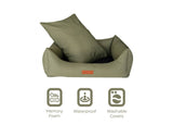 Ralph & Co The Henley Orthopaedic Waterproof Bolster Dog Bed Olive Green
